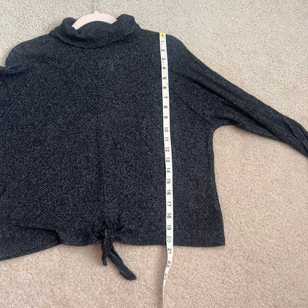 Express One Eleven Tie-Front Top Cowl Neck Long Sleeve Knit‎ Gray M